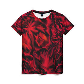 Женская футболка 3D с принтом Flame Style (красный) в Тюмени, 100% полиэфир ( синтетическое хлопкоподобное полотно) | прямой крой, круглый вырез горловины, длина до линии бедер | огненный | огонь | пламя