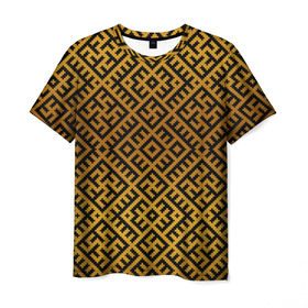 Мужская футболка 3D с принтом Славянский оберег в Тюмени, 100% полиэфир | прямой крой, круглый вырез горловины, длина до линии бедер | вышивка | оберег | обережная | орнамент | россия | русь | славянский | узор