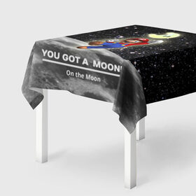 Скатерть 3D с принтом You got a moon в Тюмени, 100% полиэстер (ткань не мнется и не растягивается) | Размер: 150*150 см | 