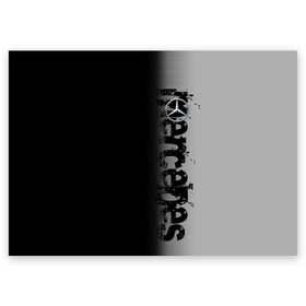 Поздравительная открытка с принтом MERCEDES BENZ SPORT в Тюмени, 100% бумага | плотность бумаги 280 г/м2, матовая, на обратной стороне линовка и место для марки
 | mercedes | марка | машины | мерседес
