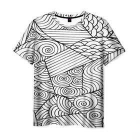 Мужская футболка 3D с принтом love texture black в Тюмени, 100% полиэфир | прямой крой, круглый вырез горловины, длина до линии бедер | 