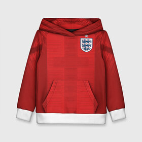 Детская толстовка 3D с принтом England away WC 2018 в Тюмени, 100% полиэстер | двухслойный капюшон со шнурком для регулировки, мягкие манжеты на рукавах и по низу толстовки, спереди карман-кенгуру с мягким внутренним слоем | Тематика изображения на принте: cup | england | fifa | russia | world | англия | мира | россия | чемпионат