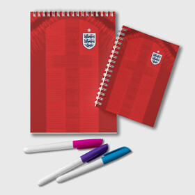 Блокнот с принтом England away WC 2018 в Тюмени, 100% бумага | 48 листов, плотность листов — 60 г/м2, плотность картонной обложки — 250 г/м2. Листы скреплены удобной пружинной спиралью. Цвет линий — светло-серый
 | Тематика изображения на принте: cup | england | fifa | russia | world | англия | мира | россия | чемпионат