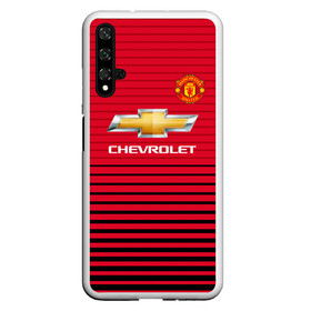 Чехол для Honor 20 с принтом Man United Форма Home 18 19 в Тюмени, Силикон | Область печати: задняя сторона чехла, без боковых панелей | Тематика изображения на принте: mu | манчестер юнайтед | мю | форма