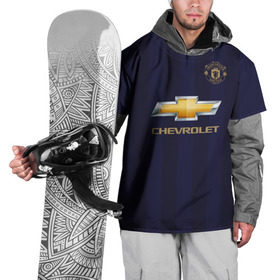 Накидка на куртку 3D с принтом Man United Форма Away 18/19 в Тюмени, 100% полиэстер |  | Тематика изображения на принте: mu | манчестер юнайтед | мю | форма
