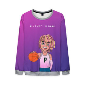 Мужской свитшот 3D с принтом Lil Pump D Rose в Тюмени, 100% полиэстер с мягким внутренним слоем | круглый вырез горловины, мягкая резинка на манжетах и поясе, свободная посадка по фигуре | Тематика изображения на принте: hip hop | hiphop | lil pump | mc | rap | газзи гарсия | зачитал | клауд | клауд рэп | лил памп | лили | мс | памп | реп | репер | речитатив | рэп | рэпер | трэп | хип | хип хоп | хипхоп | хоп