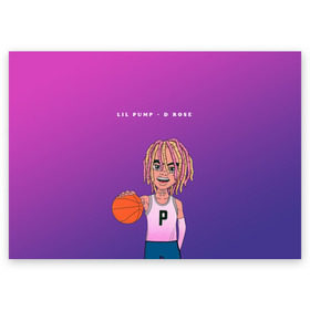 Поздравительная открытка с принтом Lil Pump D Rose в Тюмени, 100% бумага | плотность бумаги 280 г/м2, матовая, на обратной стороне линовка и место для марки
 | hip hop | hiphop | lil pump | mc | rap | газзи гарсия | зачитал | клауд | клауд рэп | лил памп | лили | мс | памп | реп | репер | речитатив | рэп | рэпер | трэп | хип | хип хоп | хипхоп | хоп