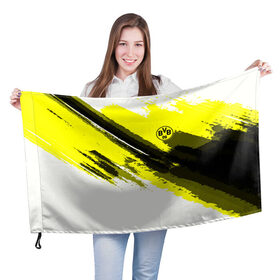 Флаг 3D с принтом FC Borussia Original 2018 в Тюмени, 100% полиэстер | плотность ткани — 95 г/м2, размер — 67 х 109 см. Принт наносится с одной стороны | football | soccer | боруссия
