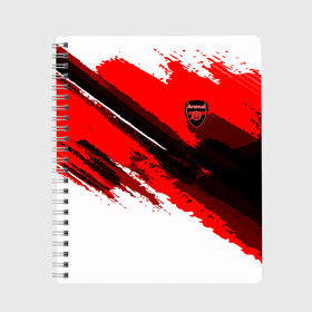 Тетрадь с принтом FC Arsenal Original 2018 в Тюмени, 100% бумага | 48 листов, плотность листов — 60 г/м2, плотность картонной обложки — 250 г/м2. Листы скреплены сбоку удобной пружинной спиралью. Уголки страниц и обложки скругленные. Цвет линий — светло-серый
 | Тематика изображения на принте: football | soccer