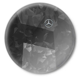 Значок с принтом MERCEDES BENZ SPORT в Тюмени,  металл | круглая форма, металлическая застежка в виде булавки | mercedes | марка | машины | мерседес