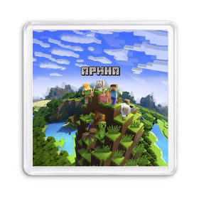 Магнит 55*55 с принтом Арина - Minecraft в Тюмени, Пластик | Размер: 65*65 мм; Размер печати: 55*55 мм | майнкрафт