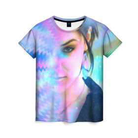 Женская футболка 3D с принтом Саша Грей. Абстракция в Тюмени, 100% полиэфир ( синтетическое хлопкоподобное полотно) | прямой крой, круглый вырез горловины, длина до линии бедер | gray | sasha grey | актриса | девушка | психоделика