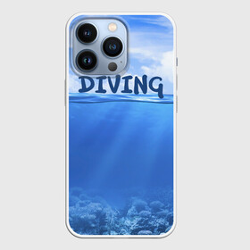Чехол для iPhone 13 Pro с принтом Дайвинг в Тюмени,  |  | coral reef | diver | diving | underwater | вода | водолаз | волна | дайвер | коралловые рифы | море | ныряние | океан | подводный мир