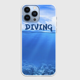 Чехол для iPhone 13 Pro Max с принтом Дайвинг в Тюмени,  |  | coral reef | diver | diving | underwater | вода | водолаз | волна | дайвер | коралловые рифы | море | ныряние | океан | подводный мир