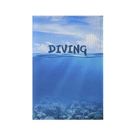 Обложка для паспорта матовая кожа с принтом Дайвинг в Тюмени, натуральная матовая кожа | размер 19,3 х 13,7 см; прозрачные пластиковые крепления | coral reef | diver | diving | underwater | вода | водолаз | волна | дайвер | коралловые рифы | море | ныряние | океан | подводный мир