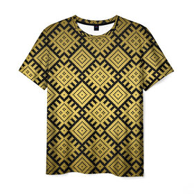 Мужская футболка 3D с принтом Обережная Вышивка в Тюмени, 100% полиэфир | прямой крой, круглый вырез горловины, длина до линии бедер | 