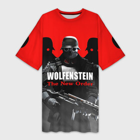 Платье-футболка 3D с принтом Wolfenstein: The New Order в Тюмени,  |  | Тематика изображения на принте: game | вильгельм череп штрассе | вольфенштайн: новый порядок | игра | игрок | молот евы | оружие | уильям бласковиц | шутер