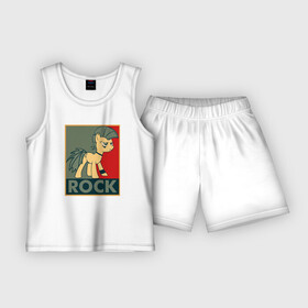 Детская пижама с шортами хлопок с принтом Rock в Тюмени,  |  | my little pony | rock | дружба | мой маленький пони | рок
