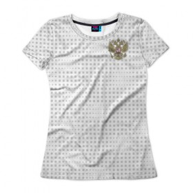 Женская футболка 3D с принтом Russia away WC 2018 в Тюмени, 100% полиэфир ( синтетическое хлопкоподобное полотно) | прямой крой, круглый вырез горловины, длина до линии бедер | 