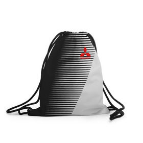 Рюкзак-мешок 3D с принтом MITSUBISHI SPORT в Тюмени, 100% полиэстер | плотность ткани — 200 г/м2, размер — 35 х 45 см; лямки — толстые шнурки, застежка на шнуровке, без карманов и подкладки |  машина | марка | митсубиси