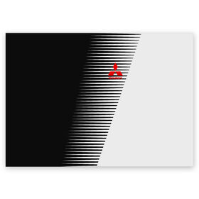 Поздравительная открытка с принтом MITSUBISHI SPORT в Тюмени, 100% бумага | плотность бумаги 280 г/м2, матовая, на обратной стороне линовка и место для марки
 | Тематика изображения на принте:  машина | марка | митсубиси