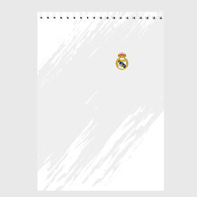 Скетчбук с принтом Real Madrid 2018 Original в Тюмени, 100% бумага
 | 48 листов, плотность листов — 100 г/м2, плотность картонной обложки — 250 г/м2. Листы скреплены сверху удобной пружинной спиралью | emirates | fc | real madrid | абстракция | реал мадрид | футбол | футбольный клуб | эмблема