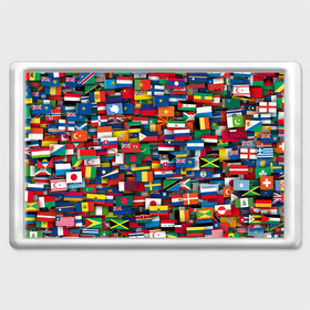 Магнит 45*70 с принтом Флаги всех стран в Тюмени, Пластик | Размер: 78*52 мм; Размер печати: 70*45 | интернационал | мир | паттерн | флаг