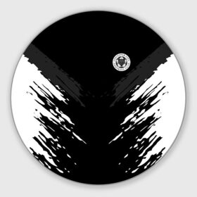 Коврик круглый с принтом LEICESTER CITY 2018 SPORT в Тюмени, резина и полиэстер | круглая форма, изображение наносится на всю лицевую часть | football | soccer | черно белый