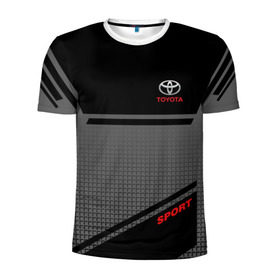 Мужская футболка 3D спортивная с принтом TOYOTA SPORT в Тюмени, 100% полиэстер с улучшенными характеристиками | приталенный силуэт, круглая горловина, широкие плечи, сужается к линии бедра | toyota | марка | машины | тойота