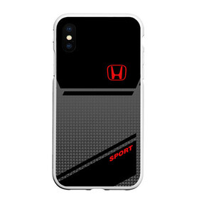 Чехол для iPhone XS Max матовый с принтом HONDA SPORT в Тюмени, Силикон | Область печати: задняя сторона чехла, без боковых панелей | honda | марка | машины | хонда