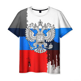 Мужская футболка 3D с принтом Russia Sport 2018 в Тюмени, 100% полиэфир | прямой крой, круглый вырез горловины, длина до линии бедер | Тематика изображения на принте: 
