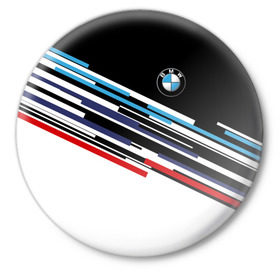 Значок с принтом BMW BRAND COLOR в Тюмени,  металл | круглая форма, металлическая застежка в виде булавки | Тематика изображения на принте: bmw | бмв | марка | машины