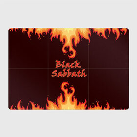 Магнитный плакат 3Х2 с принтом Black Sabbath в Тюмени, Полимерный материал с магнитным слоем | 6 деталей размером 9*9 см | rock | группы | дым | металл | музыка | огонь | пламя | рок | рокер | тяжелый