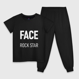 Детская пижама хлопок с принтом Face rock star в Тюмени, 100% хлопок |  брюки и футболка прямого кроя, без карманов, на брюках мягкая резинка на поясе и по низу штанин
 | hip hop | hiphop | mayhem | mc | rap | revenge | vlone | зачитал | иван дрёмин | клауд | мс | реп | репер | речитатив | рэп | рэпер | трэп | фас | фейс | фес | хип | хипхоп | хоп