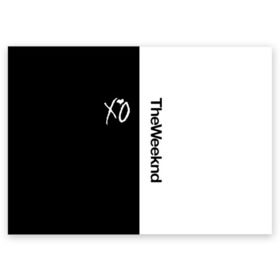 Поздравительная открытка с принтом The Weeknd в Тюмени, 100% бумага | плотность бумаги 280 г/м2, матовая, на обратной стороне линовка и место для марки
 | Тематика изображения на принте: pbrb | pop | rb | the weeknd | trilogy | weeknd | xo | викенд | викнд | икс | иксо | макконен | музыкант | о | рнб | тесфайе | уикенд | уикнд | хип хоп | хипхоп | хо | эйбел | эр эн би
