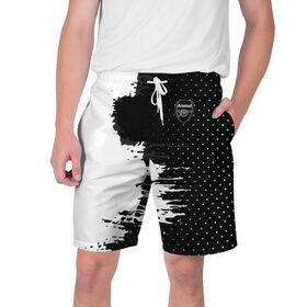 Мужские шорты 3D с принтом Arsenal uniform black 2018 в Тюмени,  полиэстер 100% | прямой крой, два кармана без застежек по бокам. Мягкая трикотажная резинка на поясе, внутри которой широкие завязки. Длина чуть выше колен | football | soccer | арсенал