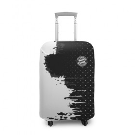 Чехол для чемодана 3D с принтом Bayern Munchen uniform black в Тюмени, 86% полиэфир, 14% спандекс | двустороннее нанесение принта, прорези для ручек и колес | 