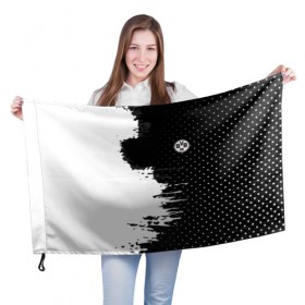 Флаг 3D с принтом Borussia uniform black 2018 в Тюмени, 100% полиэстер | плотность ткани — 95 г/м2, размер — 67 х 109 см. Принт наносится с одной стороны | football | soccer | боруссия