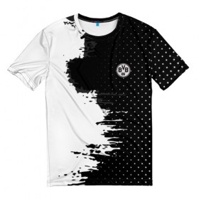 Мужская футболка 3D с принтом Borussia uniform black 2018 в Тюмени, 100% полиэфир | прямой крой, круглый вырез горловины, длина до линии бедер | football | soccer | боруссия
