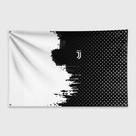 Флаг-баннер с принтом Juventus uniform black 2018 в Тюмени, 100% полиэстер | размер 67 х 109 см, плотность ткани — 95 г/м2; по краям флага есть четыре люверса для крепления | football | soccer | ювентус