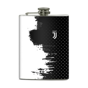 Фляга с принтом Juventus uniform black 2018 в Тюмени, металлический корпус | емкость 0,22 л, размер 125 х 94 мм. Виниловая наклейка запечатывается полностью | football | soccer | ювентус