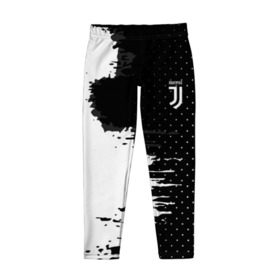 Детские леггинсы 3D с принтом Juventus uniform black 2018 в Тюмени, полиэстер 85%, спандекс 15% | эластичный пояс, зауженный крой | football | soccer | ювентус
