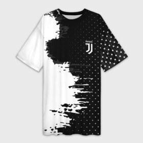 Платье-футболка 3D с принтом Juventus uniform black 2018 в Тюмени,  |  | football | soccer | ювентус