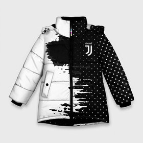 Зимняя куртка для девочек 3D с принтом Juventus uniform black 2018 в Тюмени, ткань верха — 100% полиэстер; подклад — 100% полиэстер, утеплитель — 100% полиэстер. | длина ниже бедра, удлиненная спинка, воротник стойка и отстегивающийся капюшон. Есть боковые карманы с листочкой на кнопках, утяжки по низу изделия и внутренний карман на молнии. 

Предусмотрены светоотражающий принт на спинке, радужный светоотражающий элемент на пуллере молнии и на резинке для утяжки. | football | soccer | ювентус