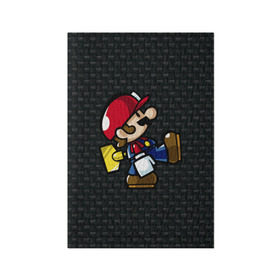 Обложка для паспорта матовая кожа с принтом Super Mario в Тюмени, натуральная матовая кожа | размер 19,3 х 13,7 см; прозрачные пластиковые крепления | Тематика изображения на принте: 