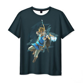 Мужская футболка 3D с принтом The Legend of Zelda в Тюмени, 100% полиэфир | прямой крой, круглый вырез горловины, длина до линии бедер | воин | ганон | зельда | игра | легенда | линк | лук | оружие | приключения | рыцарь | стрела
