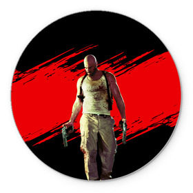 Коврик круглый с принтом Max Payne в Тюмени, резина и полиэстер | круглая форма, изображение наносится на всю лицевую часть | game | gta | max | payne | rockstar | игра | макс | пэйн