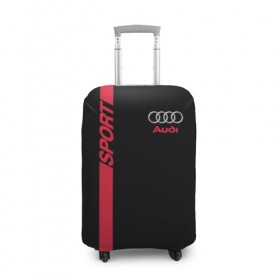 Чехол для чемодана 3D с принтом AUDI SPORT в Тюмени, 86% полиэфир, 14% спандекс | двустороннее нанесение принта, прорези для ручек и колес | audi | auto | sport | авто | автомобиль | автомобильные | ауди | бренд | марка | машины | спорт