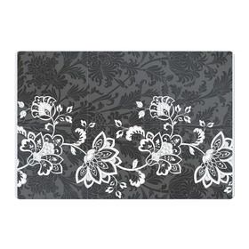 Магнитный плакат 3Х2 с принтом Кружевной узор в Тюмени, Полимерный материал с магнитным слоем | 6 деталей размером 9*9 см | flowers | pattern | арт | винтаж | кружева | орнамент | текстура | узор | цветы | черно белый