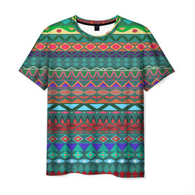 Мужская футболка 3D с принтом Этнический орнамент индии в Тюмени, 100% полиэфир | прямой крой, круглый вырез горловины, длина до линии бедер | abstract | abstraction | flower | mandala | pattern | style | абстракция | индейцы | узор | узоры | цветы | этника